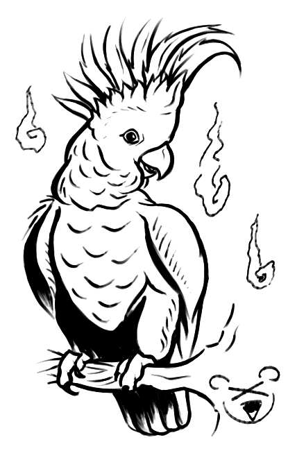 desene de colorat papagal cacadu